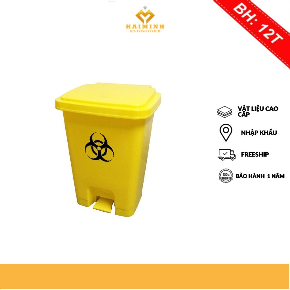 thùng rác y tế màu vàng